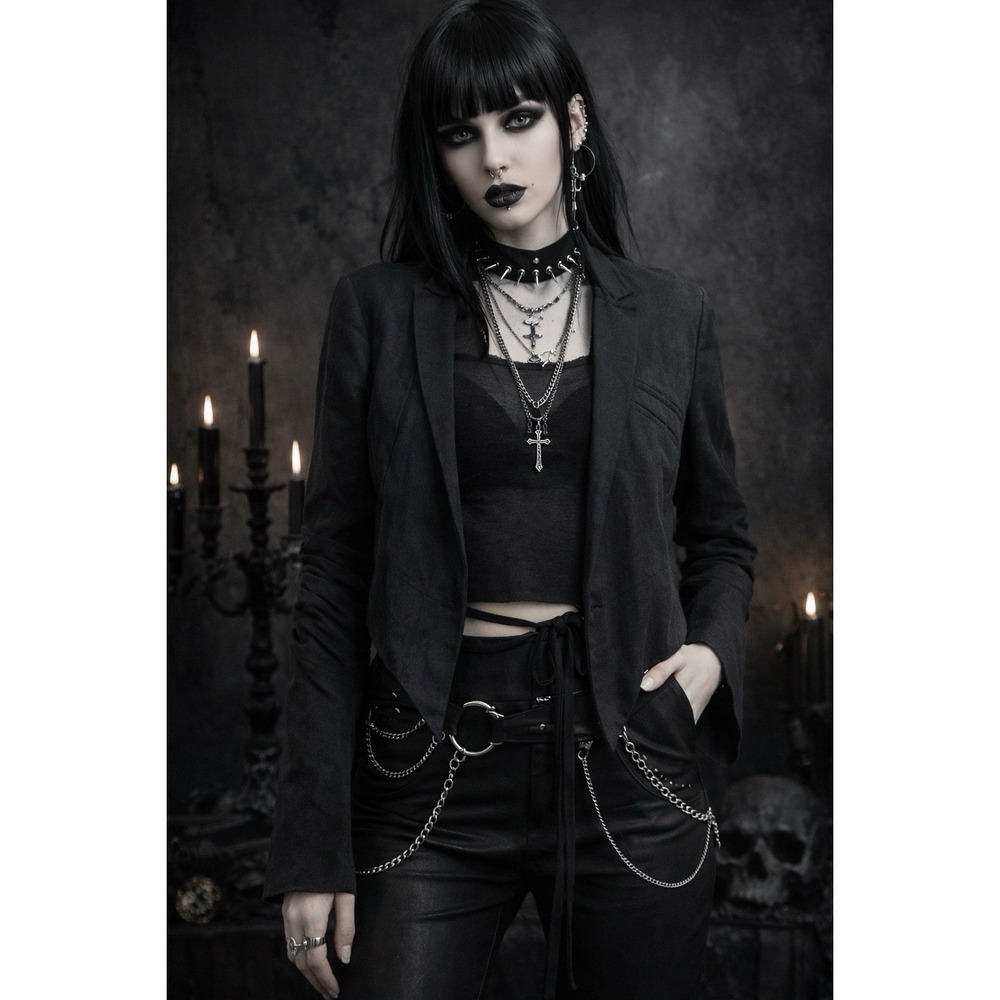 Lost & Found Ria Dunn Sz S Black AvantGarde Jacket Goth Whimsigoth Made It Italy